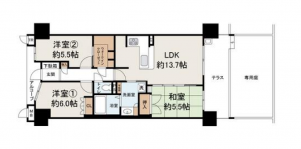 堺市堺区今池町、マンションの間取り画像です