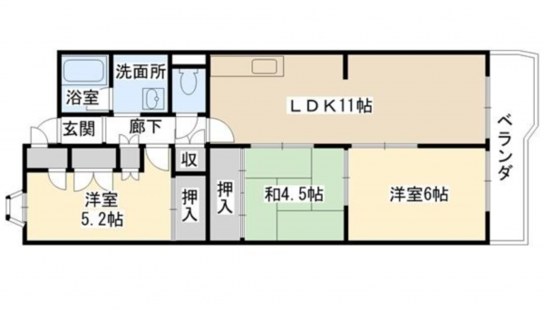 堺市堺区七道西町、マンションの間取り画像です