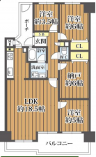 堺市堺区神南辺町、マンションの間取り画像です