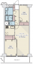 堺市堺区大浜北町、マンションの間取り画像です