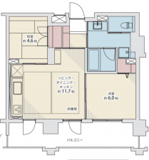 堺市堺区大町東、マンションの間取り画像です