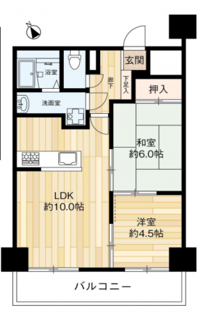 堺市堺区翁橋町、マンションの間取り画像です
