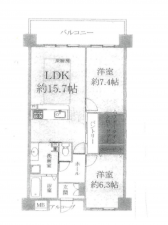 堺市堺区市之町西、マンションの間取り画像です