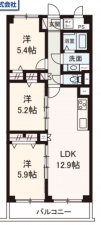 堺市堺区宿院町西、マンションの間取り画像です