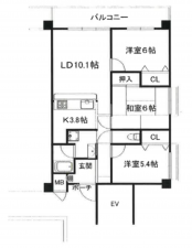堺市堺区大町西、マンションの間取り画像です