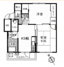 堺市堺区大浜南町、マンションの間取り画像です