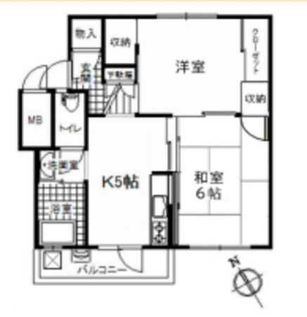 堺市堺区大浜南町、マンションの間取り画像です