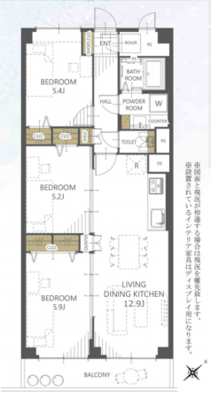 堺市堺区宿院町西、マンションの間取り画像です