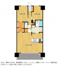 堺市堺区田出井町、マンションの間取り画像です