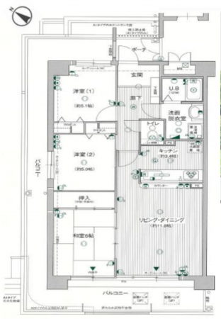 堺市堺区石津町、マンションの間取り画像です