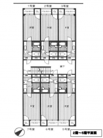 堺市堺区少林寺町東、収益物件/マンションの間取り画像です