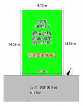堺市堺区宿屋町東、土地の間取り画像です