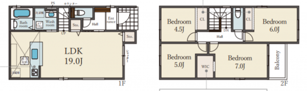 堺市堺区寺地町西、新築一戸建ての間取り画像です