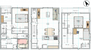 堺市堺区山本町、新築一戸建ての間取り画像です