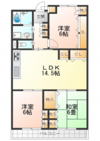 堺市堺区七道西町、マンションの間取り画像です