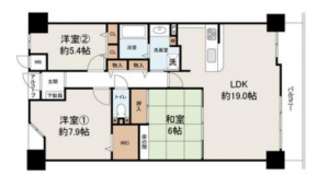 堺市堺区向陵東町、マンションの間取り画像です