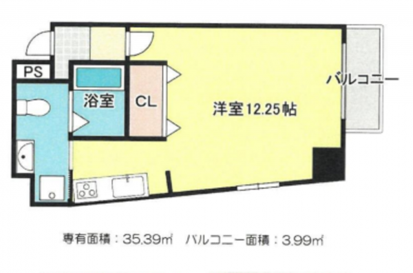 堺市堺区住吉橋町、マンションの間取り画像です