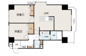 堺市堺区神明町東、マンションの間取り画像です