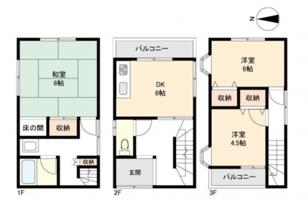 堺市堺区神石市之町、中古一戸建ての間取り画像です
