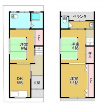 堺市堺区、中古一戸建ての間取り画像です