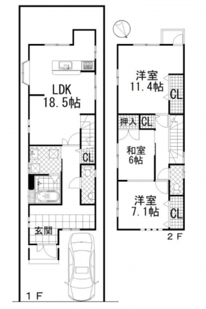 堺市堺区八千代通、中古一戸建ての間取り画像です