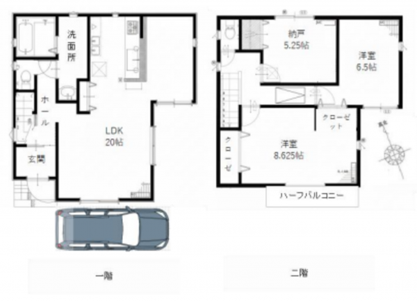 堺市堺区山本町、中古一戸建ての間取り画像です