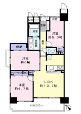 堺市堺区栄橋町、マンションの間取り画像です
