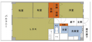 堺市堺区大浜北町、マンションの間取り画像です