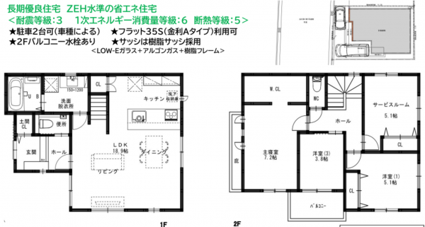 堺市堺区、新築一戸建ての間取り画像です