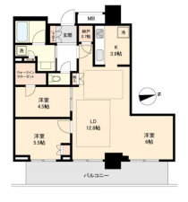 堺市堺区、マンションの間取り画像です