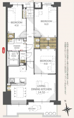 堺市堺区海山町、マンションの間取り画像です