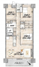 堺市堺区海山町、マンションの間取り画像です