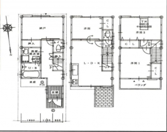 堺市堺区賑町、中古一戸建ての間取り画像です
