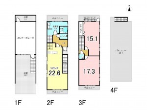 堺市堺区三条通、中古一戸建ての間取り画像です