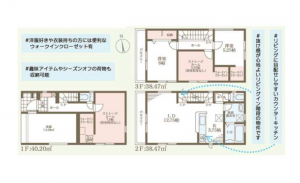 堺市堺区、新築一戸建ての間取り画像です