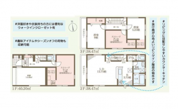 堺市堺区、新築一戸建ての間取り画像です