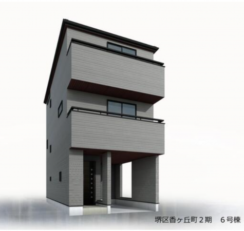 堺市堺区、新築一戸建ての外観画像です