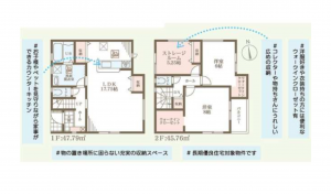 堺市堺区、新築一戸建ての間取り画像です