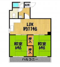 堺市堺区出島町、マンションの間取り画像です