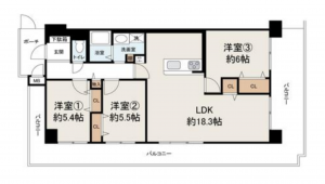堺市堺区柏木町、マンションの間取り画像です