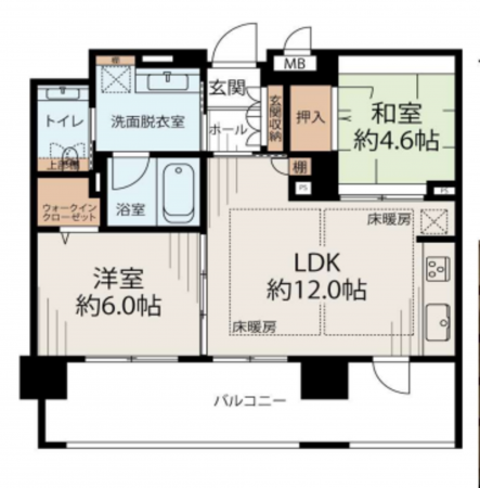 堺市堺区大町東、マンションの間取り画像です