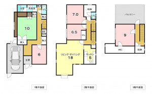 堺市堺区少林寺町東、中古一戸建ての間取り画像です