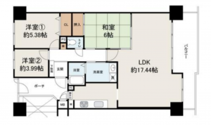 堺市堺区神南辺町、マンションの間取り画像です
