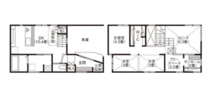 堺市堺区今池町、新築一戸建ての間取り画像です