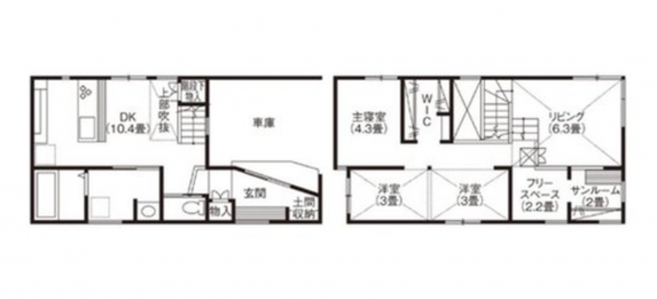 堺市堺区今池町、新築一戸建ての間取り画像です