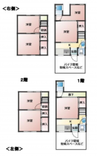 堺市堺区大浜中町、中古一戸建ての間取り画像です
