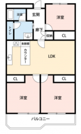堺市堺区七道西町、マンションの間取り画像です