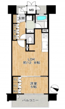 堺市堺区向陵西町、マンションの間取り画像です