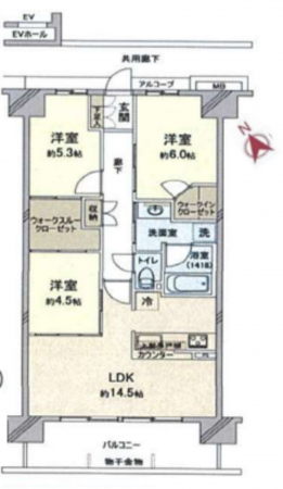 堺市堺区戎島町、マンションの間取り画像です