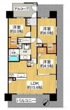 堺市堺区甲斐町西、マンションの間取り画像です